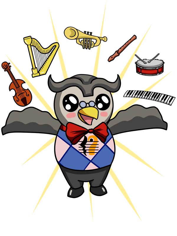 Eule und Instrumente